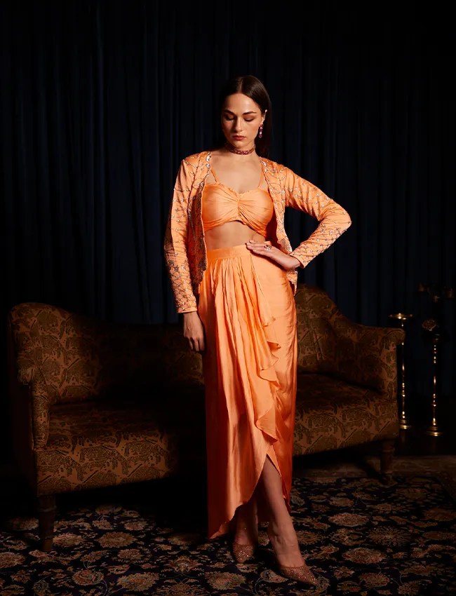 Saffron Sun Pleated Trio Set