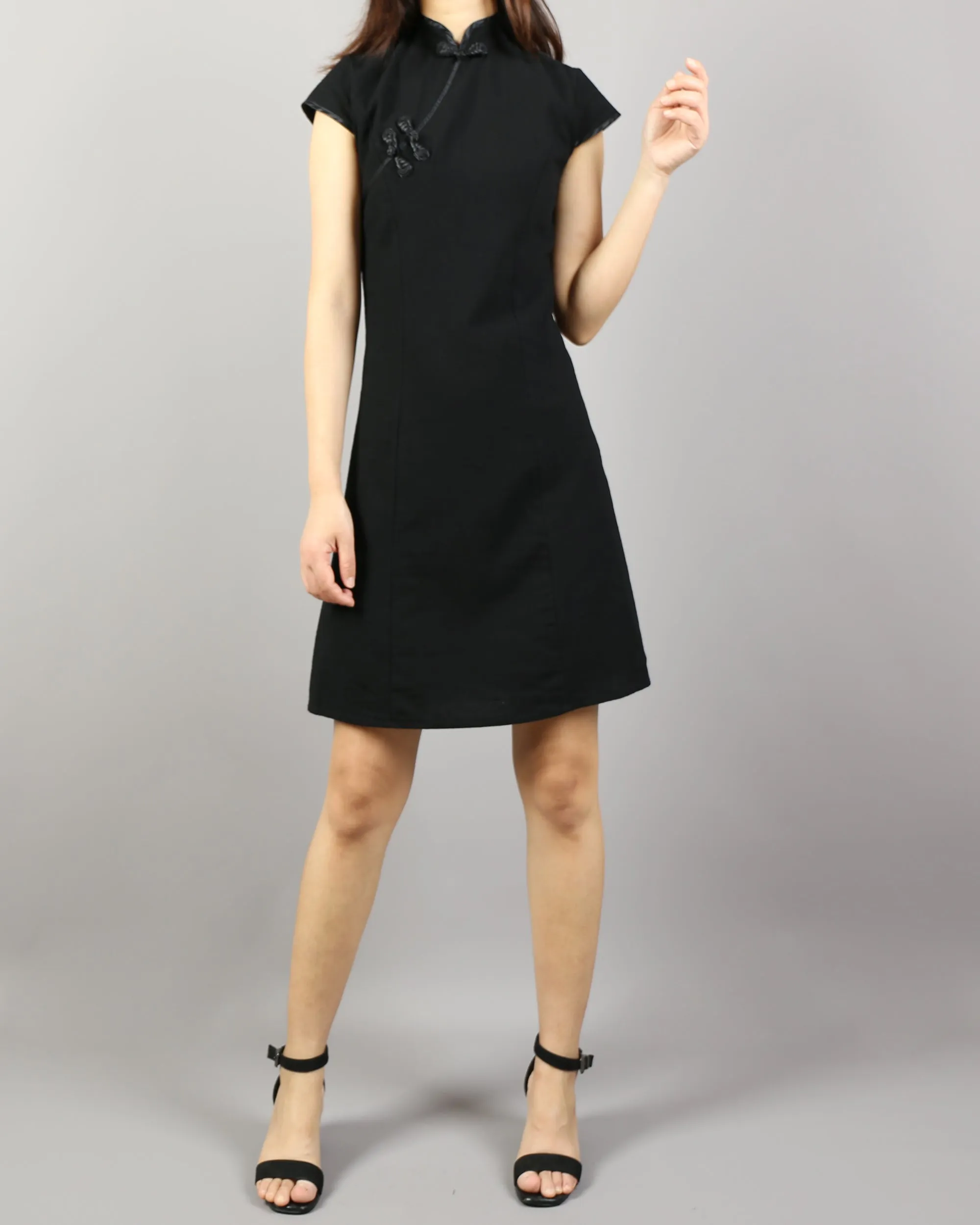 Short sleeve dress, Linen dress, Cheongsam dress, Chinese Vintage dress, Asian style lace dress, Modern Cheongsam, Qipao dress(Q1058)