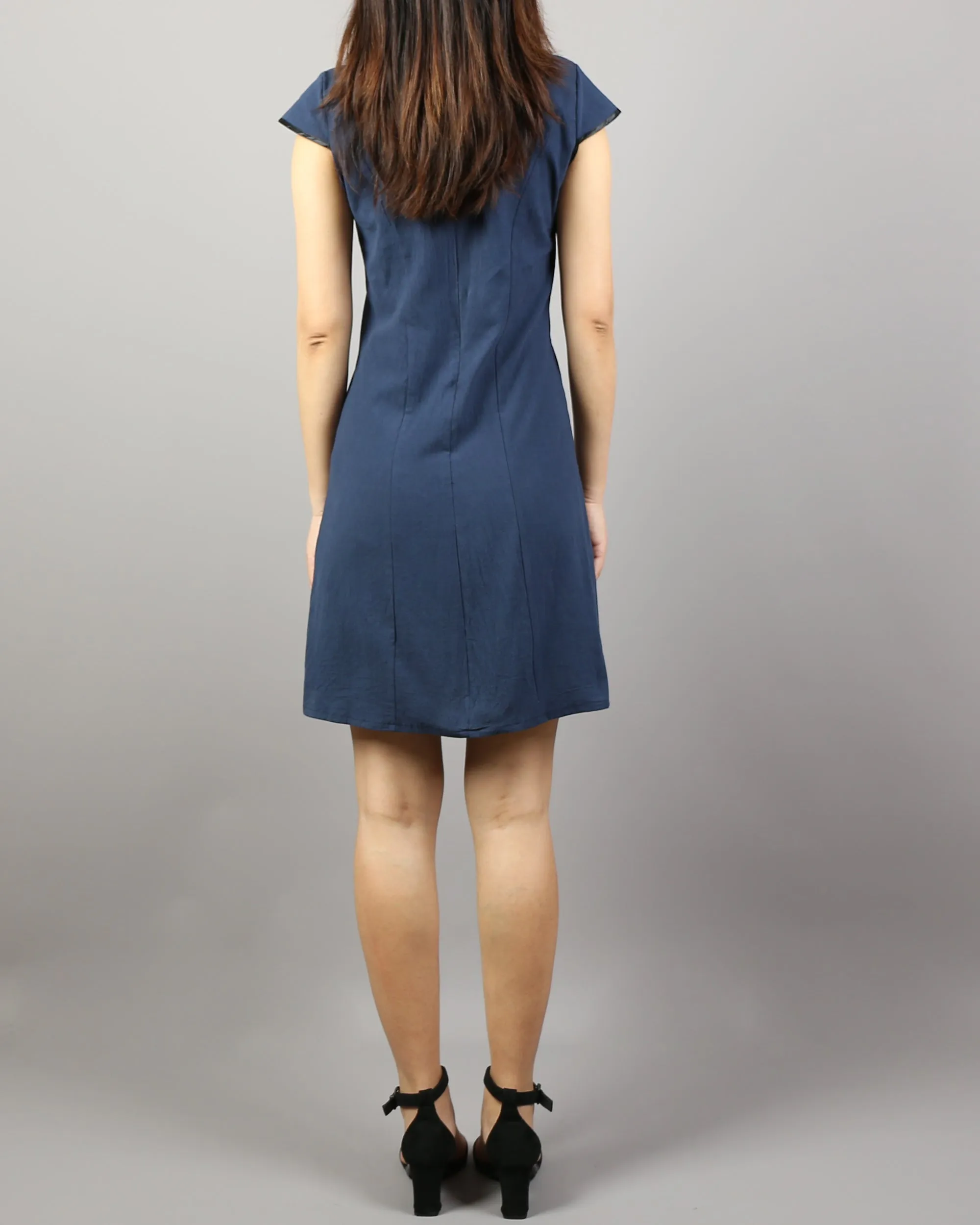Short sleeve dress, Linen dress, Cheongsam dress, Chinese Vintage dress, Asian style lace dress, Modern Cheongsam, Qipao dress(Q1058)