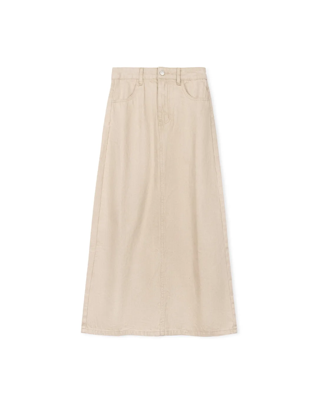 Straight Fly Front Denim Skirt
