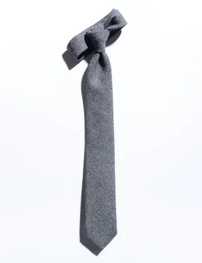 Super 130s Wool Flannel Tie - Salt & Pepper Gray