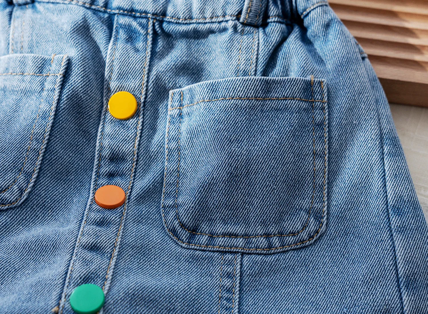 Toddler Girl Denim Button Skirt