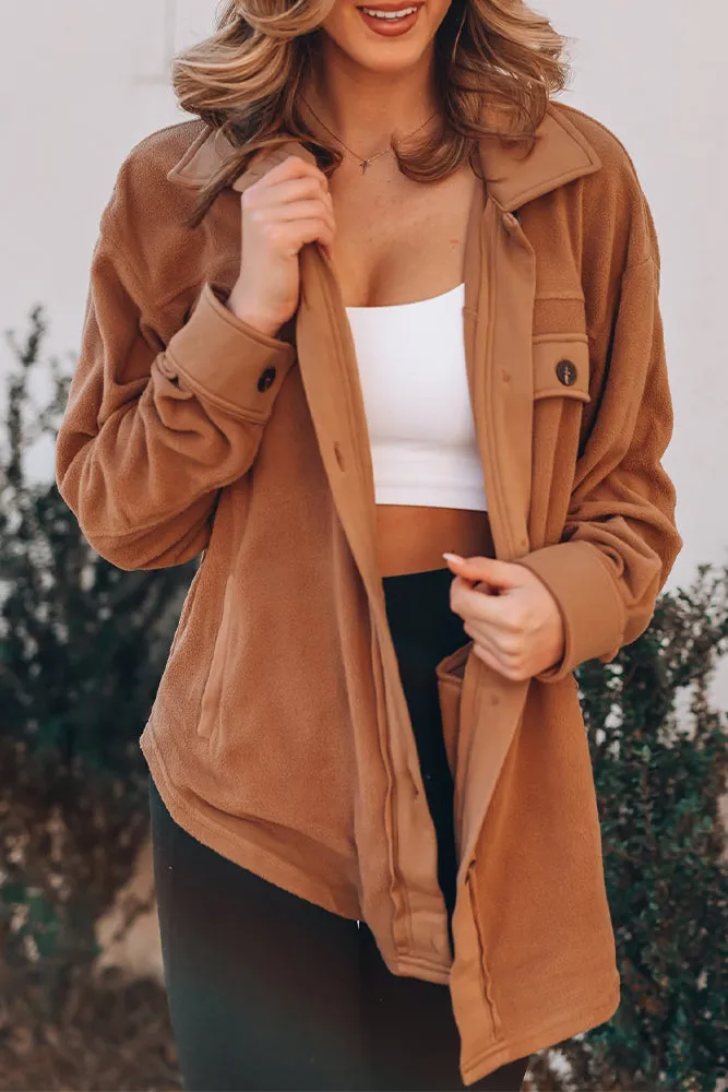 Turn Down Collar Single-breasted Wollen Coat