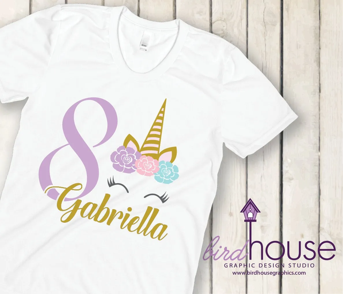 Unicorn Glitter Birthday Shirt