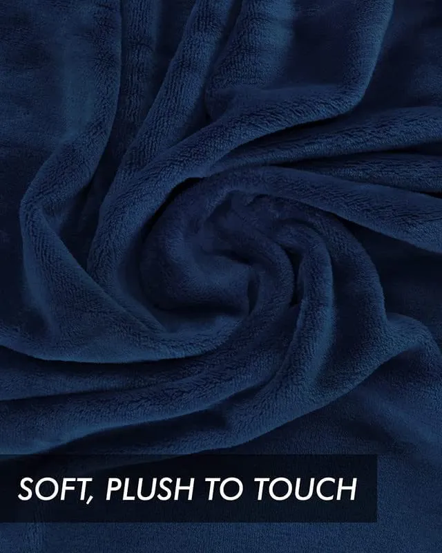 VAS COLLECTIONS® Premium Plush Single Blanket | 300 GSM Lightweight Cozy Soft for Bed, Sofa, Travel & Camping| 150x220 cm or 60X86 inches | Blue