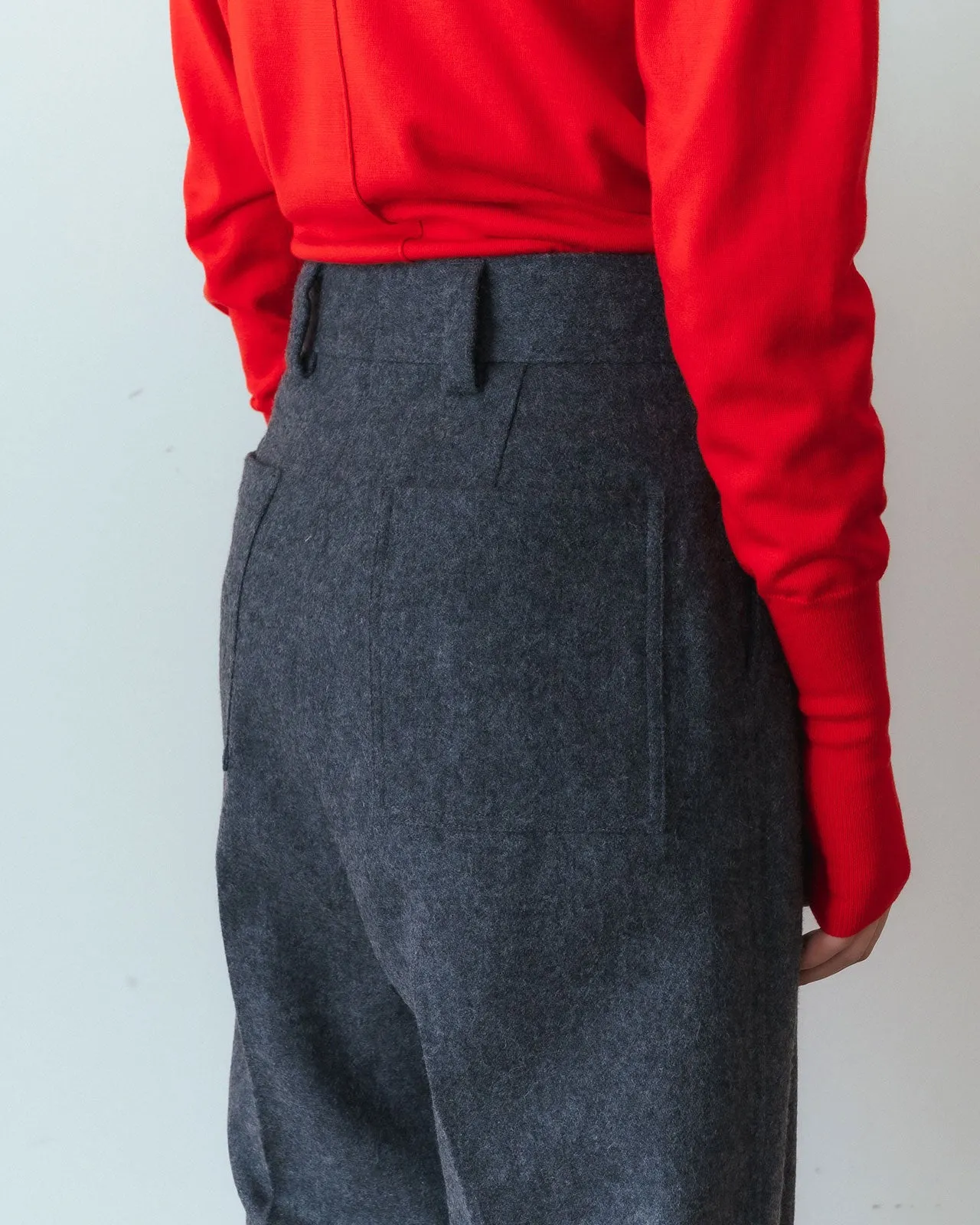 WOOL FLANNEL TOMBOY PANTS