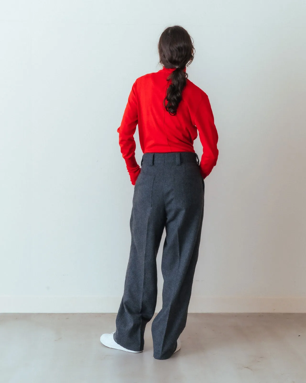 WOOL FLANNEL TOMBOY PANTS