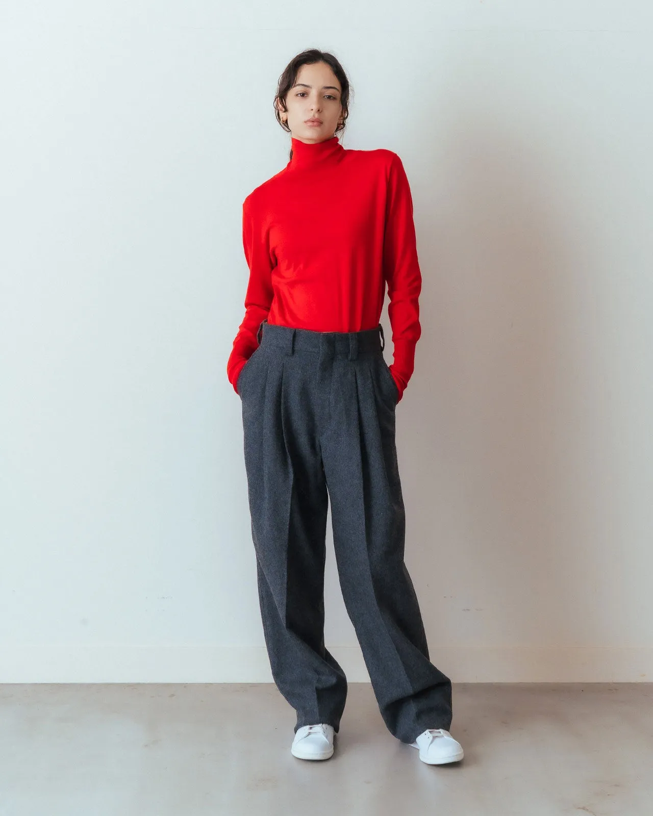 WOOL FLANNEL TOMBOY PANTS